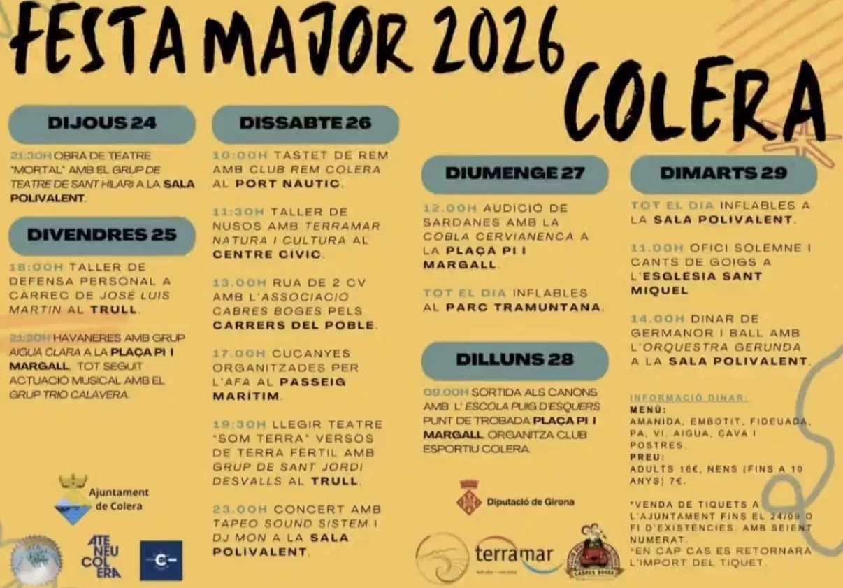 Festa Major de Colera 2026